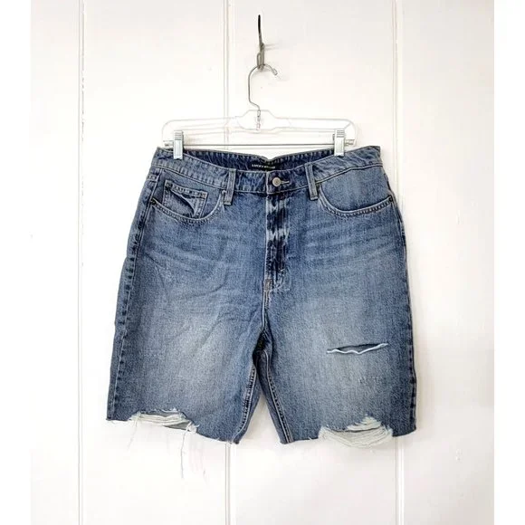 Lucky Brand High Rise Destroyed Denim Bermuda Shorts NWT - Picture 5 of 8
